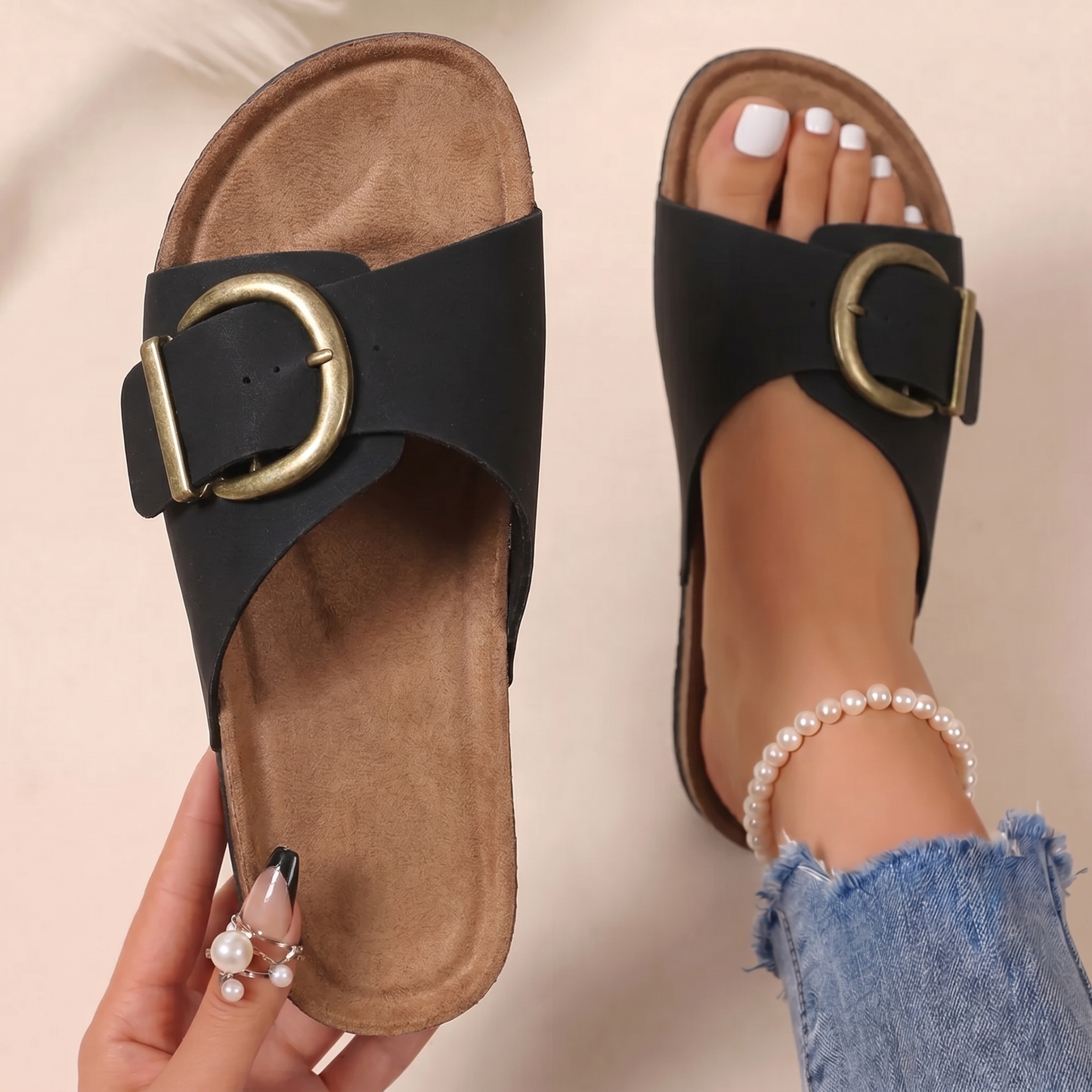 Ivory - Slip-On Sandals